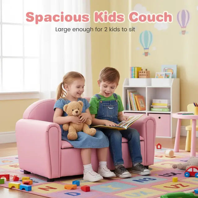 Kids Sofa Armrest Chair with Storage Function-Pink - Pink - Kids Chairs & Seating