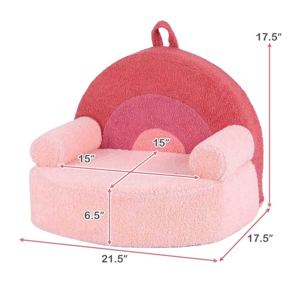 Kids Sofa Toddler Foam Couch with Soft Fleece Fabric Cover-Pink - Pink - Kids Chairs & Seating