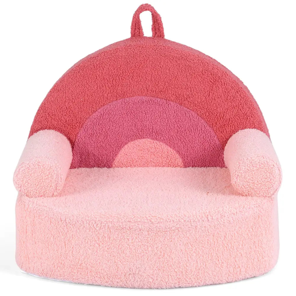 Kids Sofa Toddler Foam Couch with Soft Fleece Fabric Cover-Pink - Pink - Kids Chairs & Seating