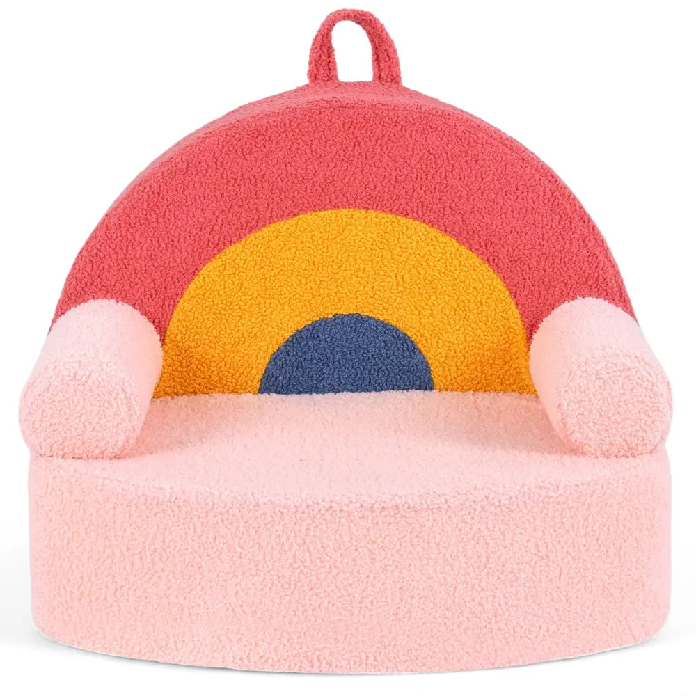 Kids Sofa Toddler Foam Couch with Soft Fleece Fabric Cover-Red - Red - Kids Chairs & Seating