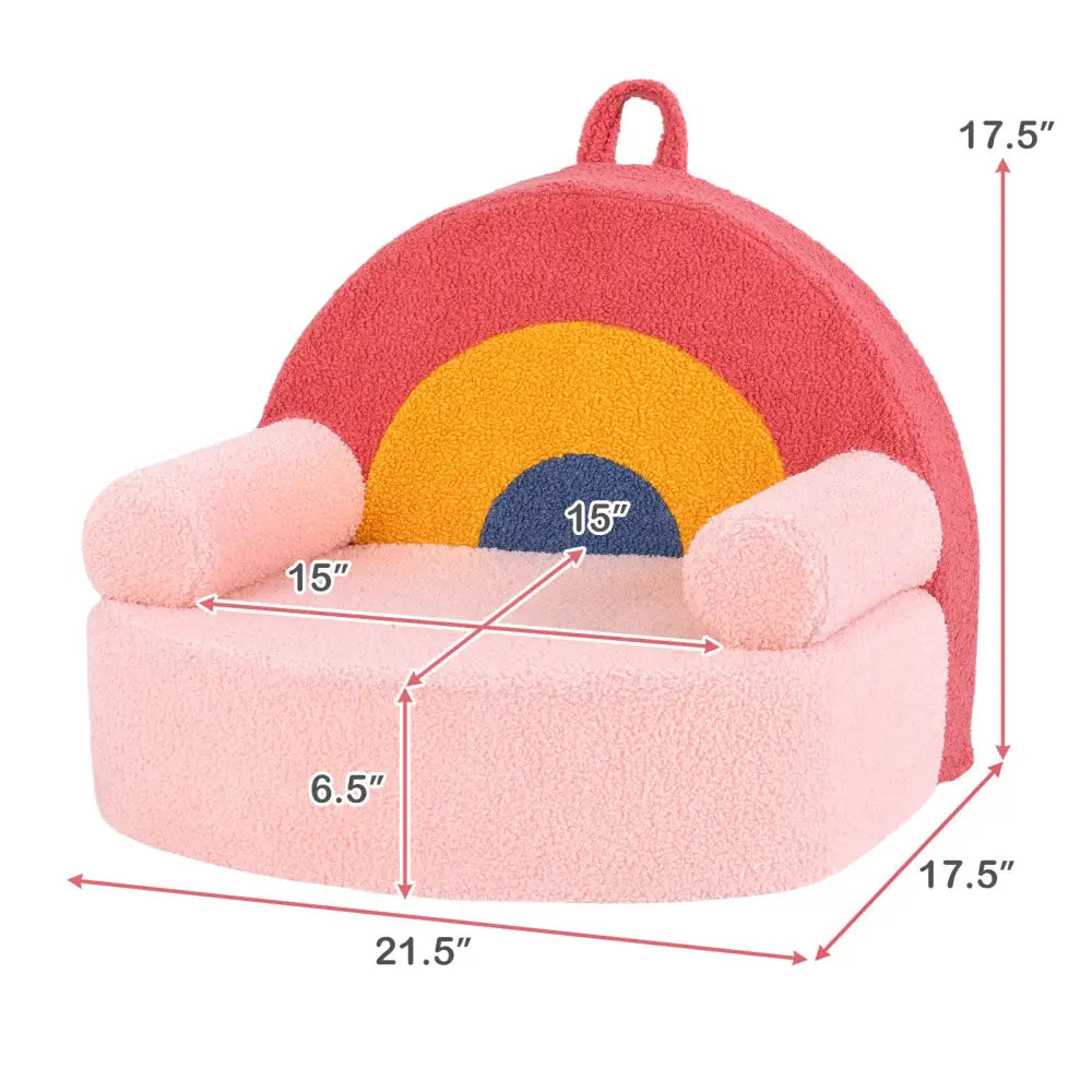 Kids Sofa Toddler Foam Couch with Soft Fleece Fabric Cover-Red - Red - Kids Chairs & Seating