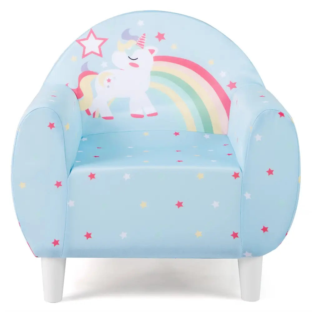 Kids Sofa with Breathable Spandex Fabric and High-density Sponge Filling for Boys and Girls-Blue - Blue - Kids Chairs &