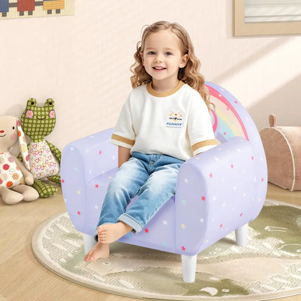 Kids Sofa with Breathable Spandex Fabric and High-density Sponge Filling for Boys and Girls-Purple - Purple - Kids