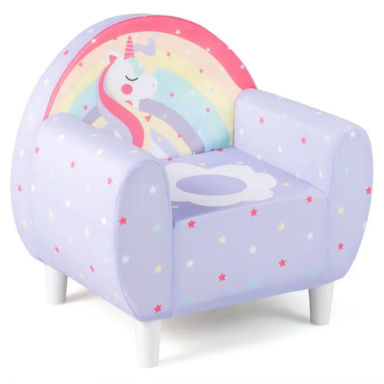 Kids Sofa with Breathable Spandex Fabric and High-density Sponge Filling for Boys and Girls-Purple - Purple - Kids