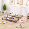 Kids Stackable Daycare Cot Pack of 6 with Detachable Oxford Cloth-Beige - Beige - Toddler Beds
