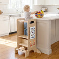 Kids Standing Tower with Detachable Chalkboard and Montessori Games for 3+ Years Old - Toddler & Kids Furniture