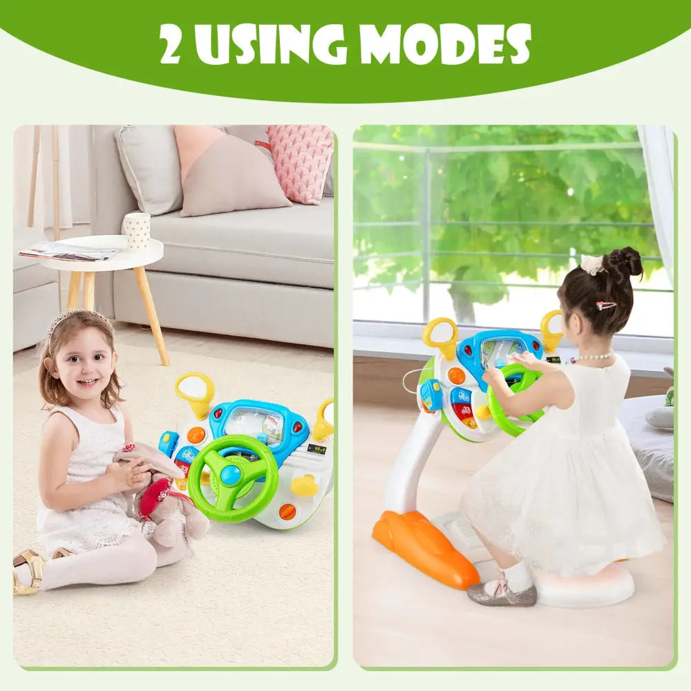 Kids Steering Wheel Pretend Play Toy Set with Lights and Sounds - Multicolor - Learning Toys