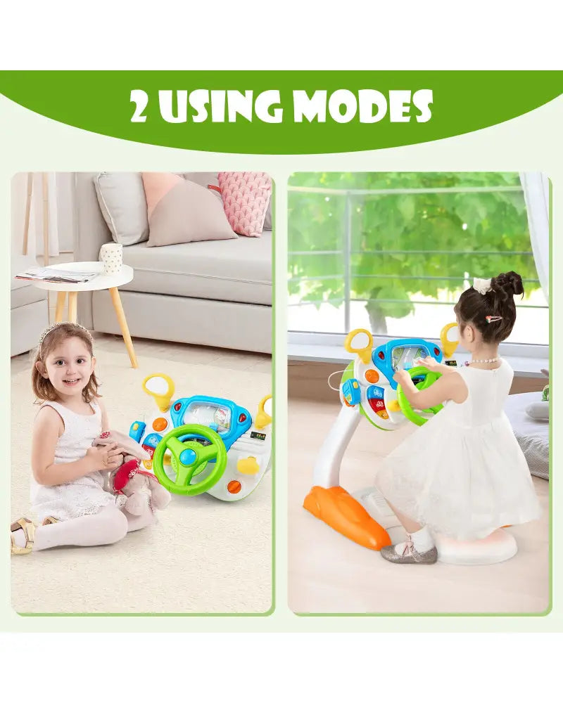 Kids Steering Wheel Pretend Play Toy Set with Lights and Sounds - Multicolor - Learning Toys
