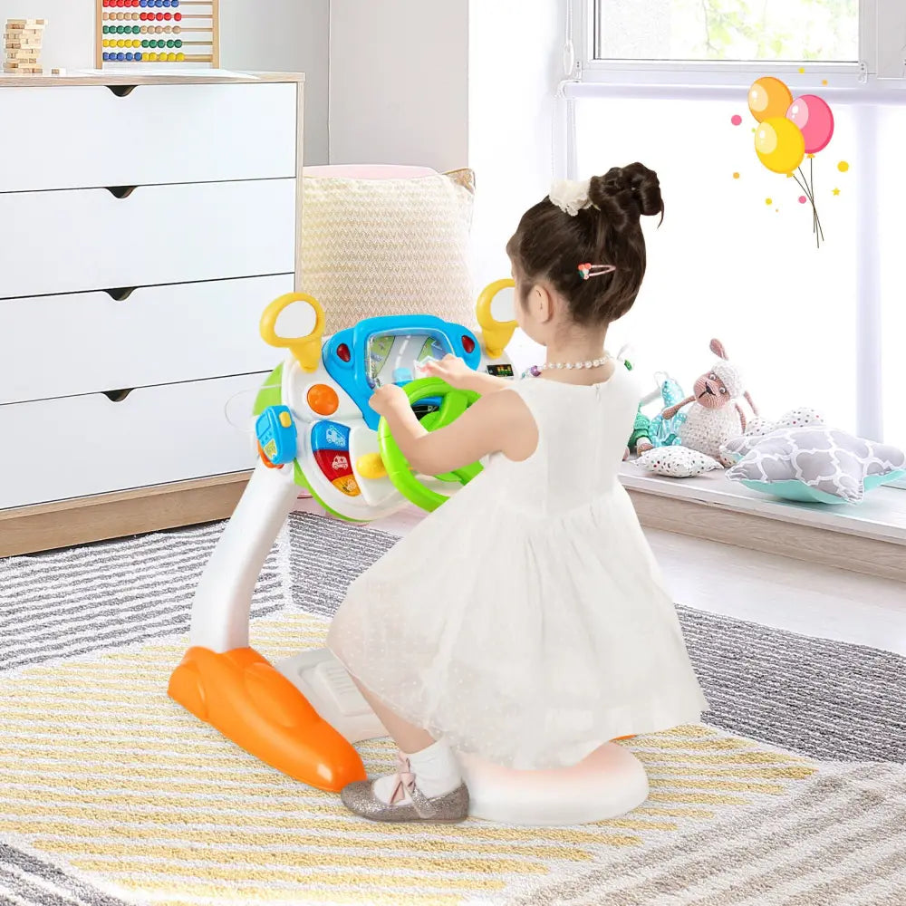 Kids Steering Wheel Pretend Play Toy Set with Lights and Sounds - Multicolor - Learning Toys