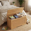 Kids Storage Bench 40 Inch Toy Box with Flip Top and Handles-Natural - Natural - Kids Storage