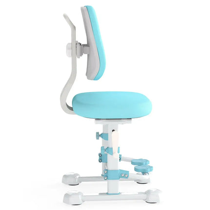 Kids Study Chair with Adjustable Double Backrest and Footrest-Blue - Blue - Kids Chairs & Seating