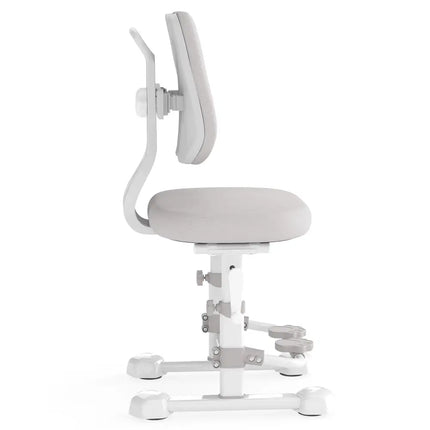 Kids Study Chair with Adjustable Double Backrest and Footrest-Gray - Gray - Kids Chairs & Seating