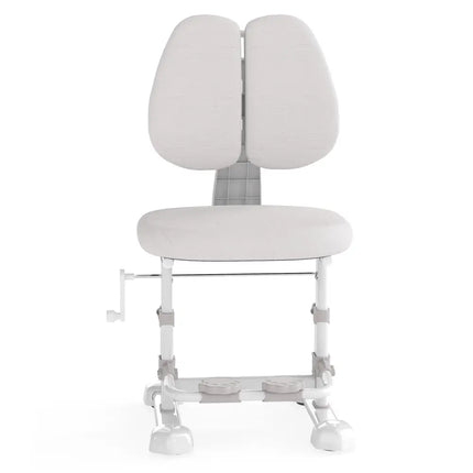 Kids Study Chair with Adjustable Double Backrest and Footrest-Gray - Gray - Kids Chairs & Seating