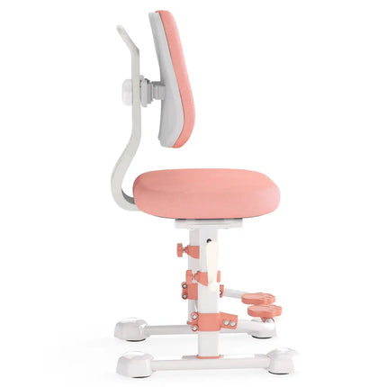 Kids Study Chair with Adjustable Double Backrest and Footrest-Pink - Pink - Kids Chairs & Seating