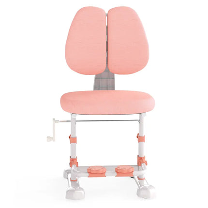 Kids Study Chair with Adjustable Double Backrest and Footrest-Pink - Pink - Kids Chairs & Seating