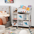 Kids Toy and Book Organizer Children Wooden Storage Cabinet with Storage Bins - White - Kids Storage