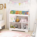 Kids Toy Storage Organizer with Book Shelf and Storage Cabinet-White - White - Kids Storage