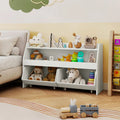 Kids Toy Storage Organizer Wooden Bookcase with 2 Movable Drawers-White - White - Kids Storage