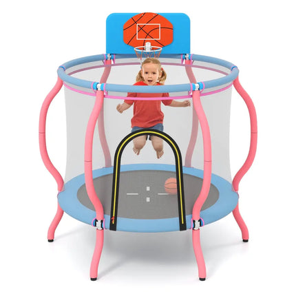 Kids Trampoline Indoor & Outdoor Pumpkin Trampoline-Pink - Pink - Outdoor Play