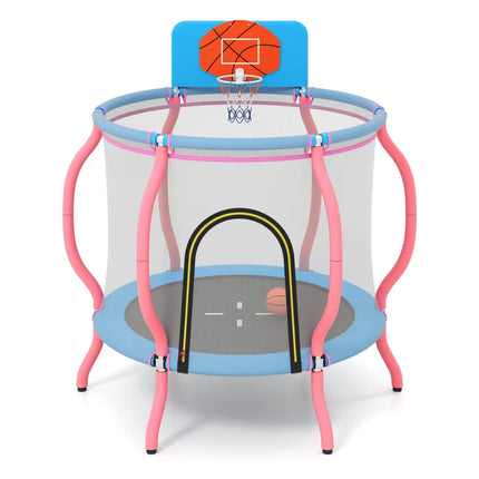 Kids Trampoline Indoor & Outdoor Pumpkin Trampoline-Pink - Pink - Outdoor Play
