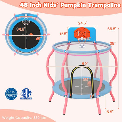 Kids Trampoline Indoor & Outdoor Pumpkin Trampoline-Pink - Pink - Outdoor Play