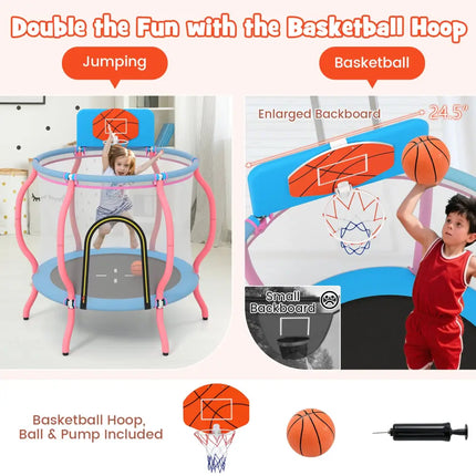 Kids Trampoline Indoor & Outdoor Pumpkin Trampoline-Pink - Pink - Outdoor Play