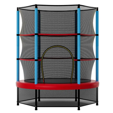 Kids Trampoline Recreational Bounce Jumper with Safety Enclosure Net-Navy - Navy - Trampolines