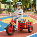 Kids Tricycle with 15 Inch Inflatable Rubber Tires-Red - Red - Push & Pedal Ride On Toys