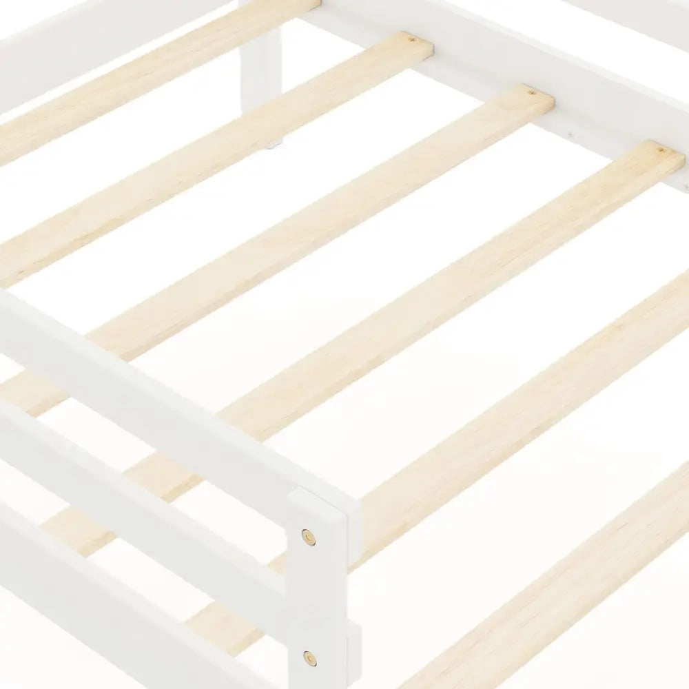 Kids Twin Size Bed with 2 Drawers Solid Wood Bed with Blackboard-White - White - Toddler Beds