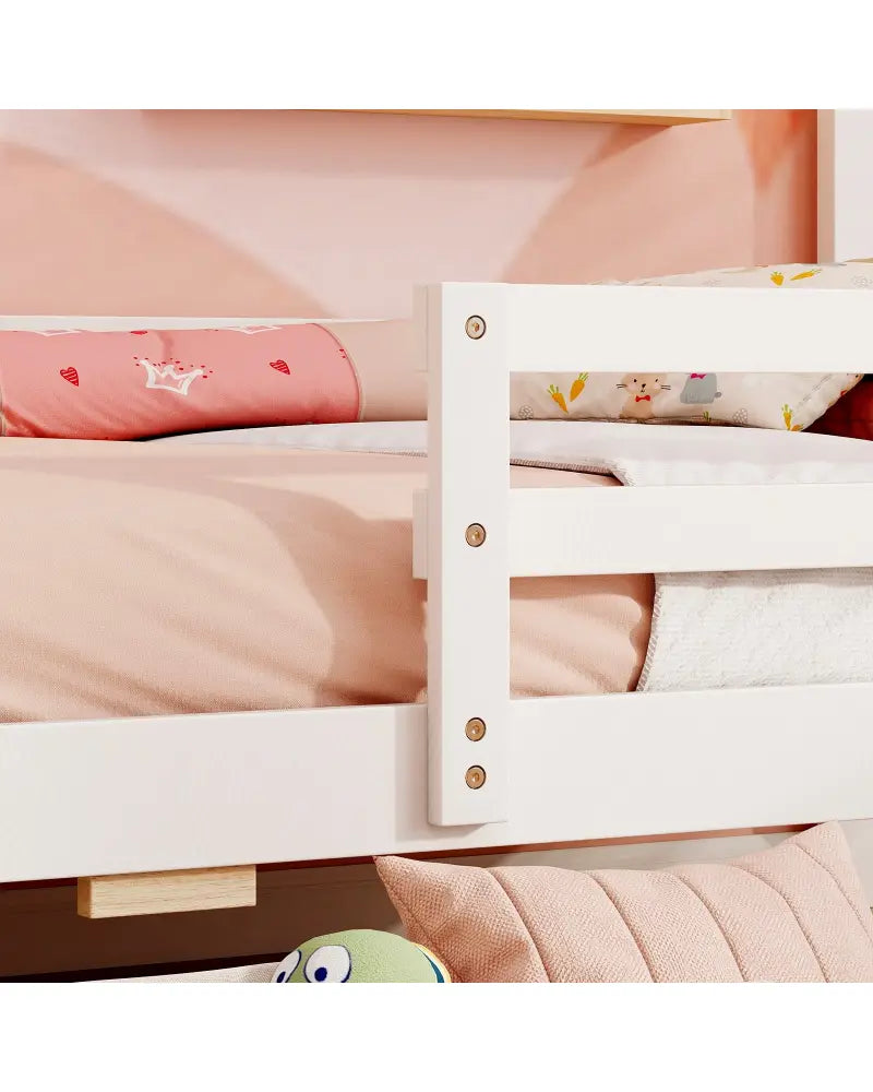 Kids Twin Size Bed with 2 Drawers Solid Wood Bed with Blackboard-White - White - Toddler Beds