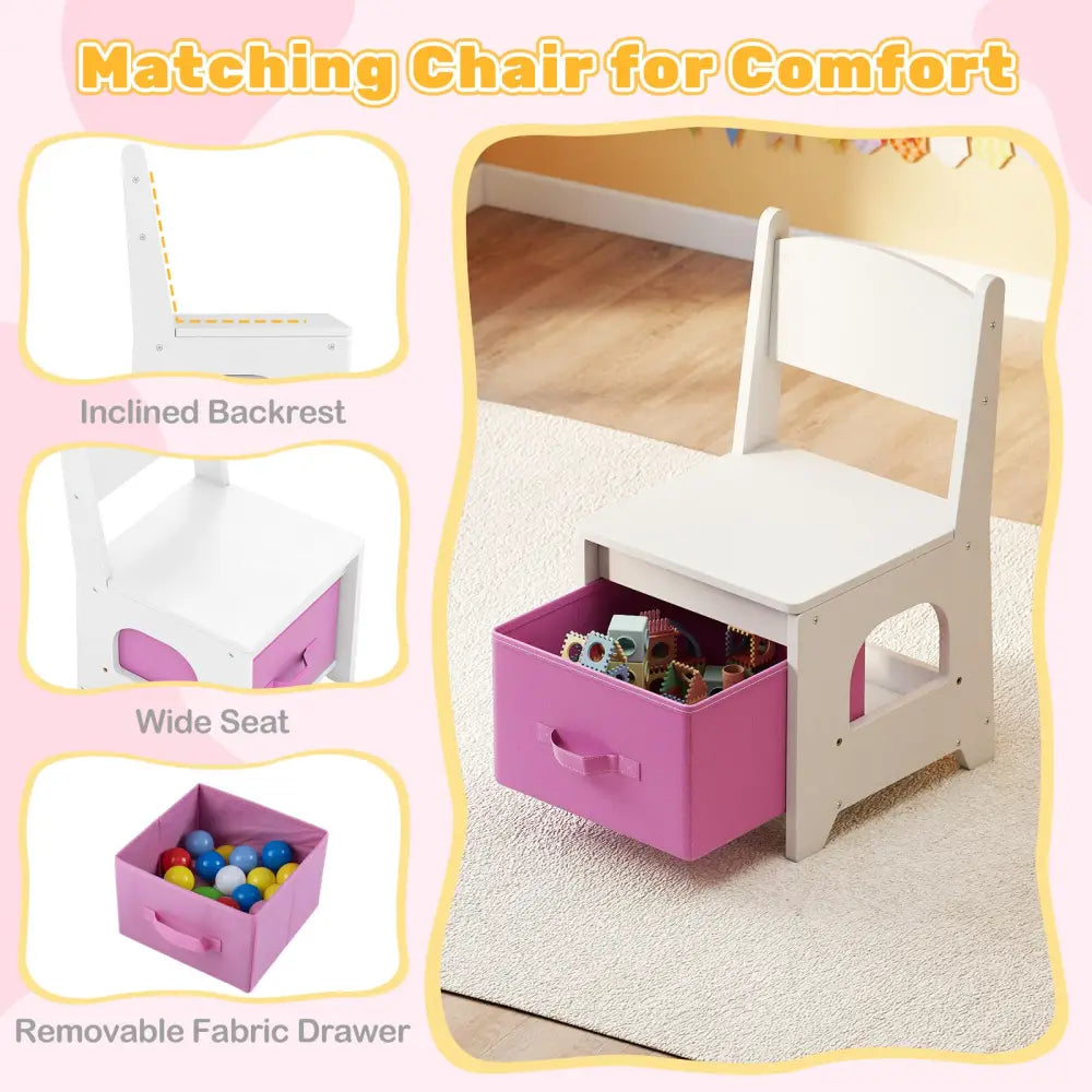 Kids Vanity Set Princess Girls Makeup Vanity Desk with Chair and 3-Color LED Lighted Mirror-White - White - Kids