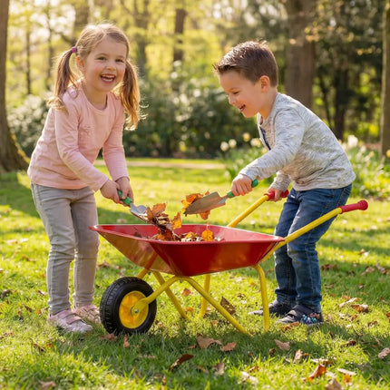 Kids Wheelbarrow with All-Terrain Wheels-Red - Red - Sandboxes