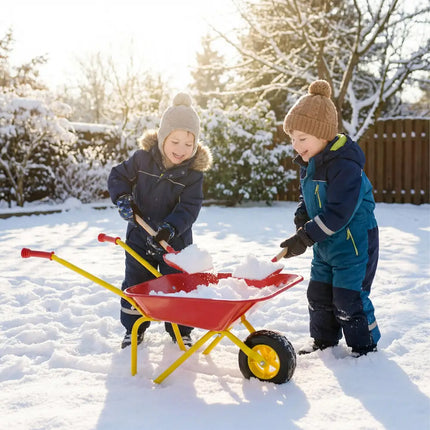 Kids Wheelbarrow with All-Terrain Wheels-Red - Red - Sandboxes