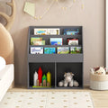 Kids Wooden Bookshelf Bookcase Children Toy Storage Cabinet Organizer-Gray - Gray - Kids Storage