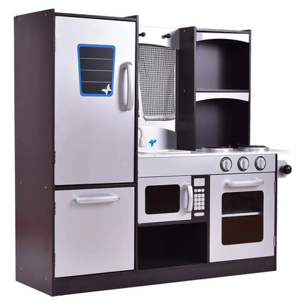 Kids Wooden Modern Kitchen Cooking Pretend Play Set - Coffee - Play Kitchen Sets