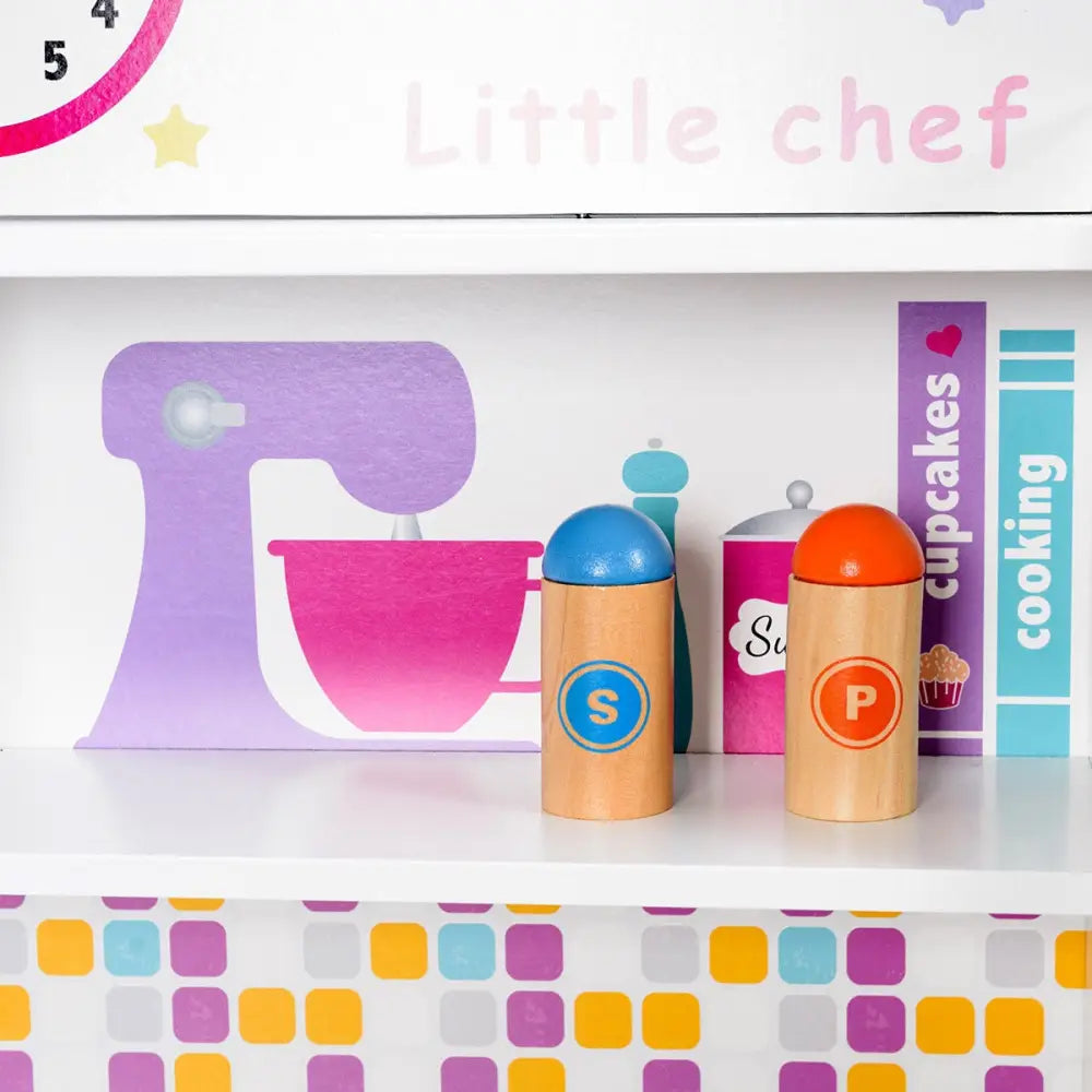 Kids Wooden Pretend Cooking Playset Cookware Play Set Kitchen Toys Toddler Gift-Pink - Pink - Play Kitchen Sets