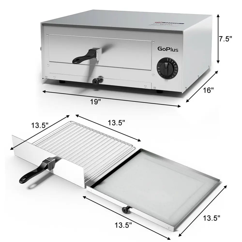 Kitchen Commercial Pizza Oven Stainless Steel Pan - Silver - Toaster Ovens