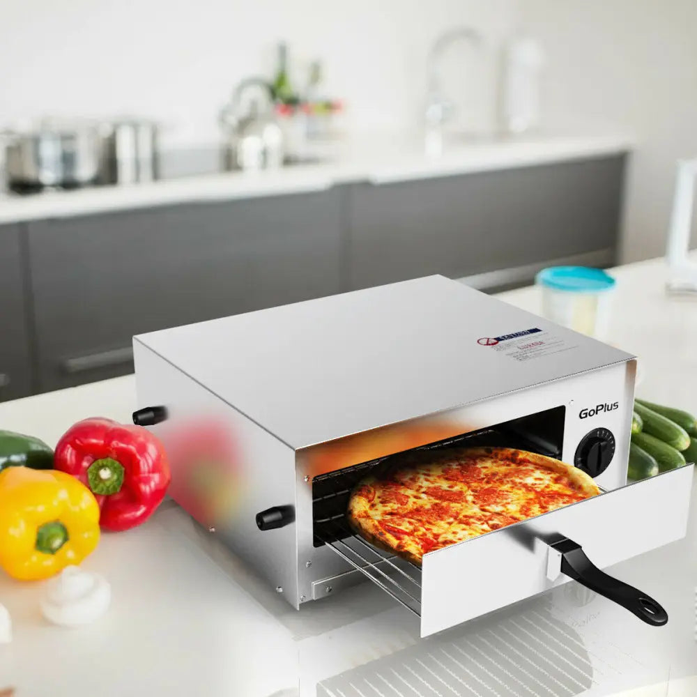Kitchen Commercial Pizza Oven Stainless Steel Pan - Silver - Toaster Ovens