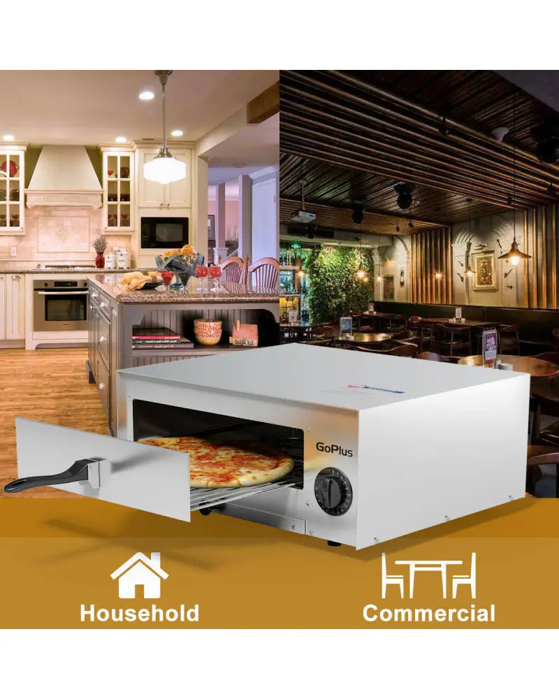Kitchen Commercial Pizza Oven Stainless Steel Pan - Silver - Toaster Ovens