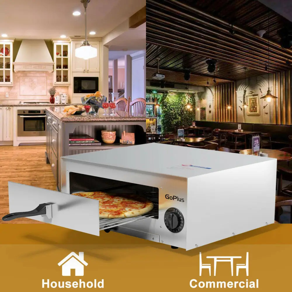 Kitchen Commercial Pizza Oven Stainless Steel Pan - Silver - Toaster Ovens