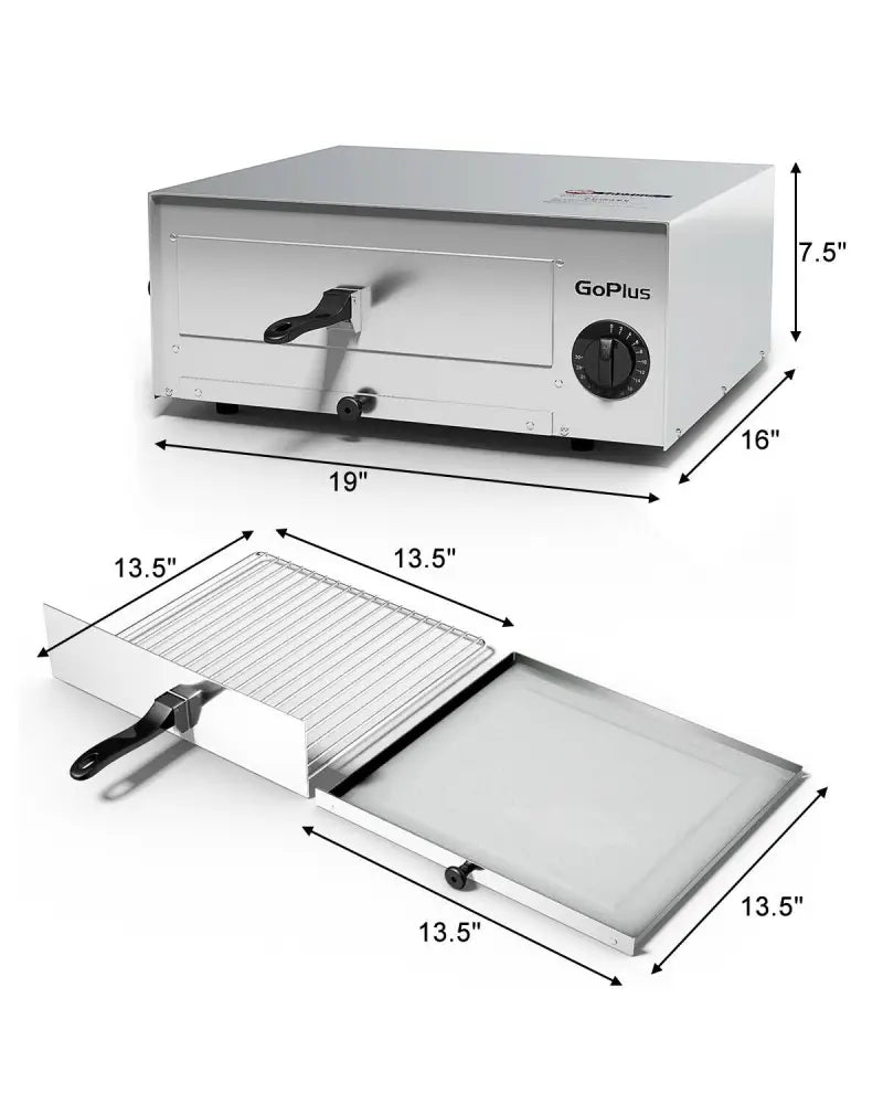 Kitchen Commercial Pizza Oven Stainless Steel Pan - Silver - Toaster Ovens