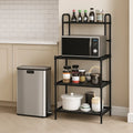 Kitchen Organization with 4-Tier Kitchen Microwave Storage Rack and Trash Can - Kitchen Organization