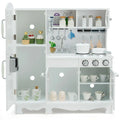 Kitchen Pretend Play Cookware Set Toys for Kids with Water Dispenser - White - Play Kitchen Sets