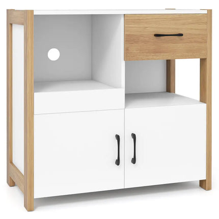 Kitchen Storage Cabinet with Drawer Pull-Out Shelf and 2 Doors-White - White - Sideboards Cabinets & Buffets
