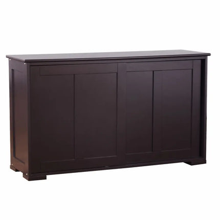 Kitchen Storage Cabinet with Wood Sliding Door - Brown - Sideboards Cabinets & Buffets