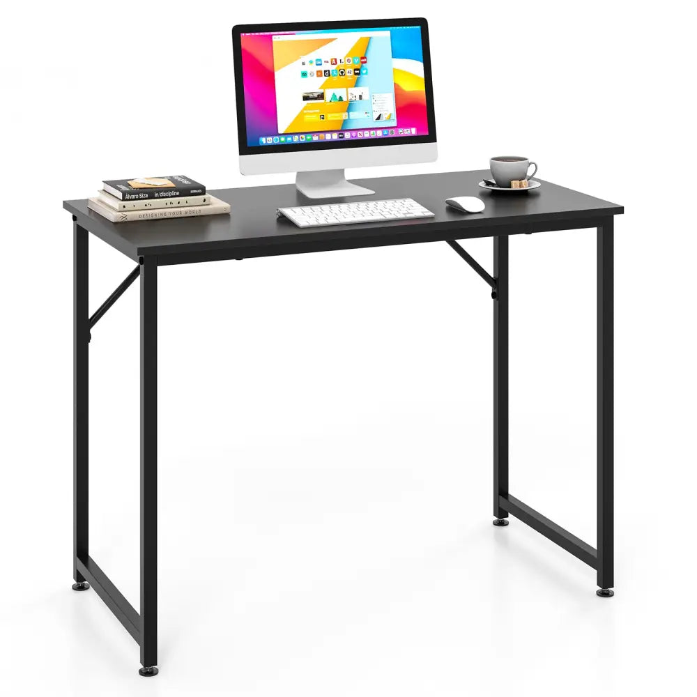 L Shaped Computer Desk and Writing Workstation for Home and Office-Black - Black - Writing Desks