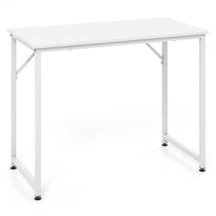 L Shaped Computer Desk and Writing Workstation for Home and Office-White - White - Writing Desks