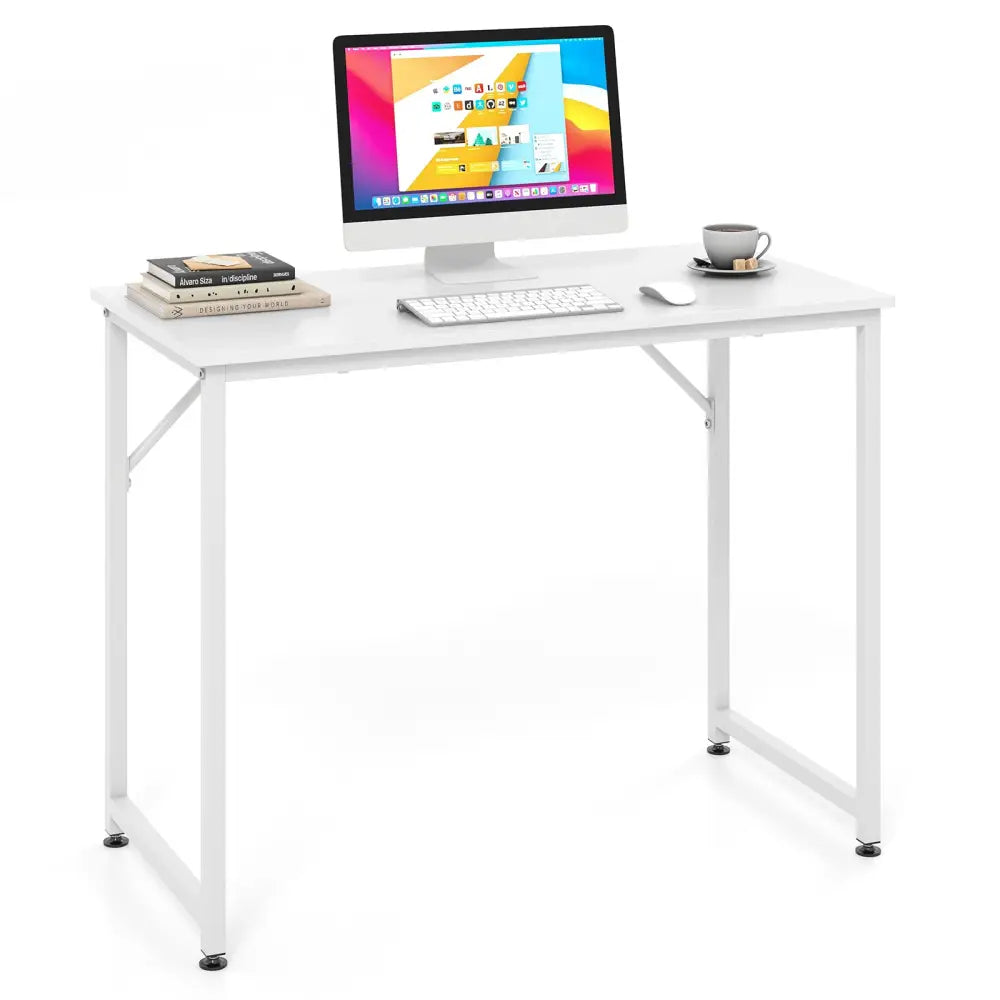 L Shaped Computer Desk and Writing Workstation for Home and Office-White - White - Writing Desks