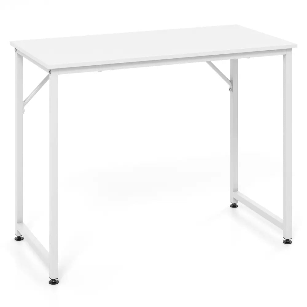 L Shaped Computer Desk and Writing Workstation for Home and Office-White - White - Writing Desks
