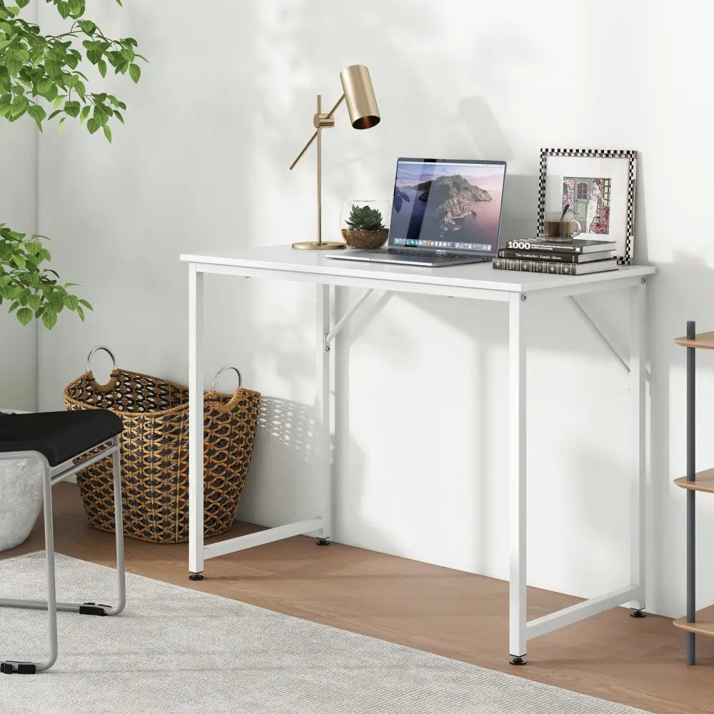 L Shaped Computer Desk and Writing Workstation for Home and Office-White - White - Writing Desks